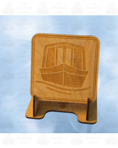 Laser Engraved Canal Boat Drinks Coaster by Galloway Crafts - VERSION 2