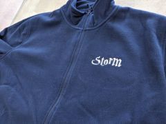 Embroidered fleece boat name