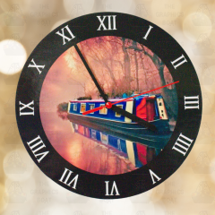 Autumn Canal Scene Clock