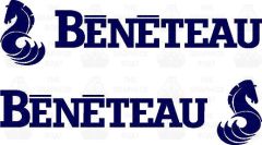 Beneteau Sea Horse Pair Lettering Yacht graphic sticker
