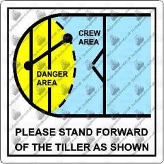 Boat safety Tiller Sticker Decal Graphic. TGB