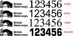 Narrow Boat Index Numbers with Logo to Side