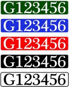Great Ouse Plate Style Numbers