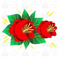 Traditional Style Canal Rose Sticker  Design 15
