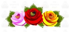 Traditional Style Canal Rose Sticker  Design 22