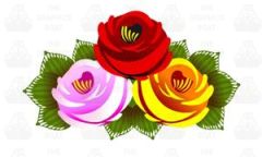 Traditional Style Canal Rose Sticker  Design 23