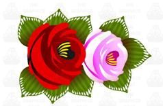 Traditional Style Canal Rose Sticker  Design 27