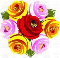 Traditional Style Canal Rose Sticker  Design 30B