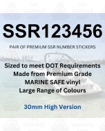 SSR Boat Boat Number Stickers 30mm High