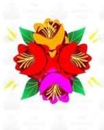 Traditional Style Canal Rose Sticker  Design 14