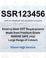 SSR Boat Boat Number Stickers 50mm High