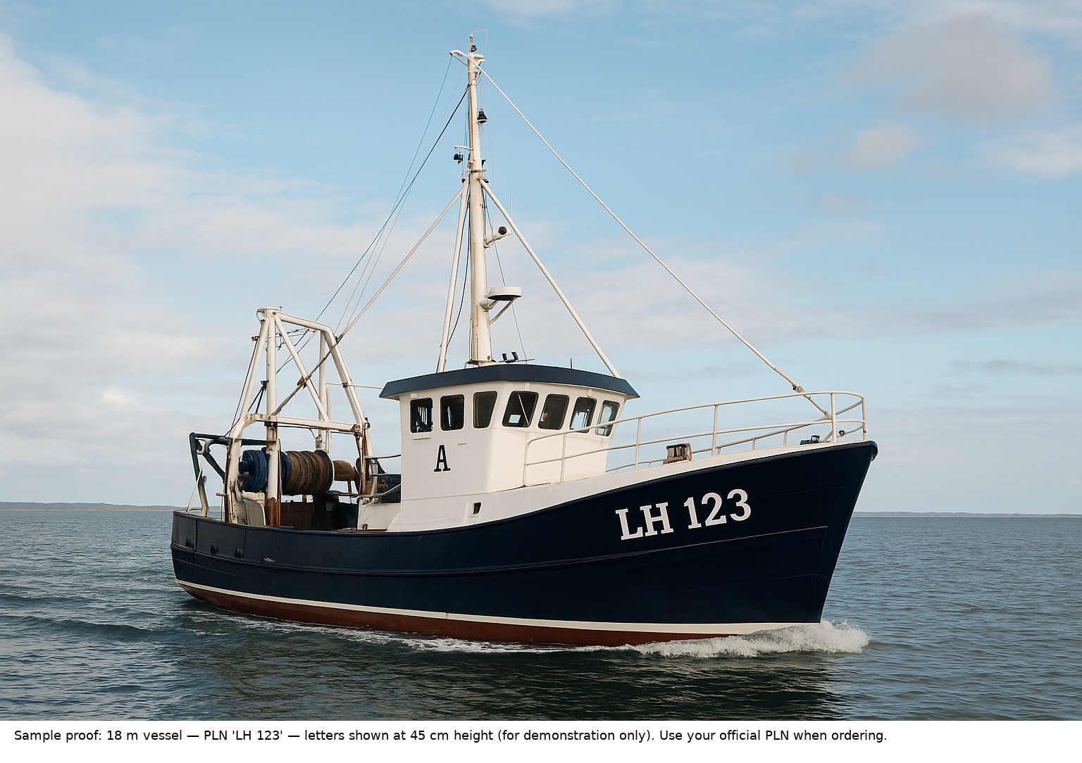 Vinyl graphics & port letters for UK fishing vessels — compliance, gear marking & ordering